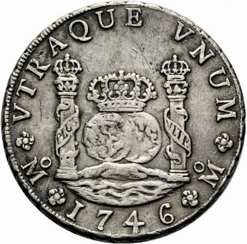 8 Reales Reverse Image minted in SPAIN in 1746MF (1700-46  -  FELIPE V)  - The Coin Database