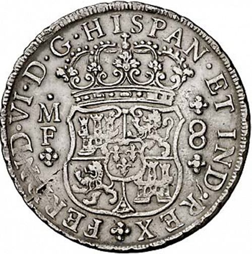 8 Reales Obverse Image minted in SPAIN in 1752MF (1746-59  -  FERNANDO VI)  - The Coin Database