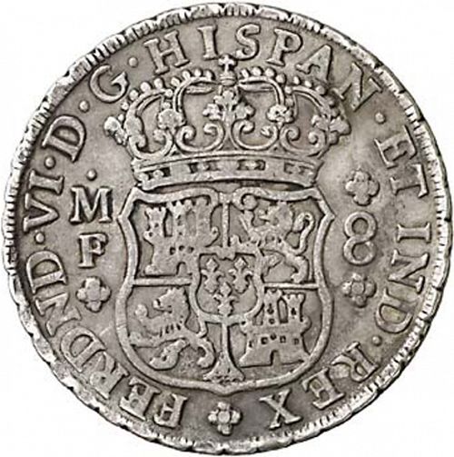8 Reales Obverse Image minted in SPAIN in 1753MF (1746-59  -  FERNANDO VI)  - The Coin Database