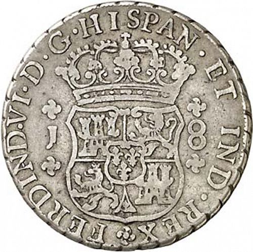 8 Reales Obverse Image minted in SPAIN in 1754J (1746-59  -  FERNANDO VI)  - The Coin Database