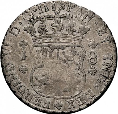 8 Reales Obverse Image minted in SPAIN in 1754J (1746-59  -  FERNANDO VI)  - The Coin Database