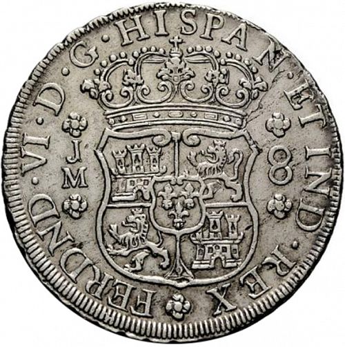 8 Reales Obverse Image minted in SPAIN in 1759JM (1746-59  -  FERNANDO VI)  - The Coin Database