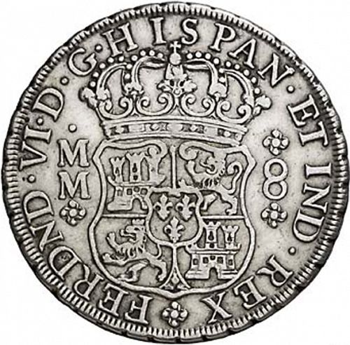 8 Reales Obverse Image minted in SPAIN in 1759MM (1746-59  -  FERNANDO VI)  - The Coin Database