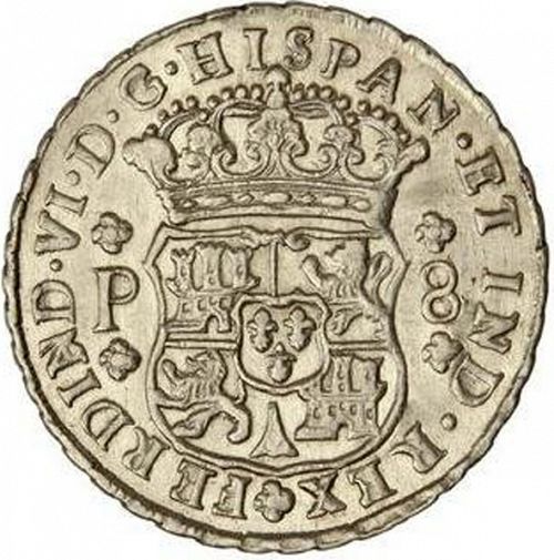 8 Reales Obverse Image minted in SPAIN in 1759P (1746-59  -  FERNANDO VI)  - The Coin Database