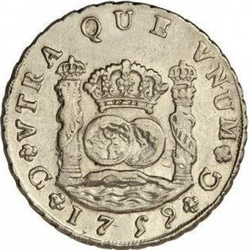 8 Reales Reverse Image minted in SPAIN in 1759P (1746-59  -  FERNANDO VI)  - The Coin Database