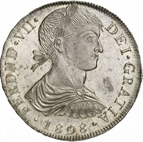 8 Reales Obverse Image minted in SPAIN in 1808JP (1808-33  -  FERNANDO VII)  - The Coin Database
