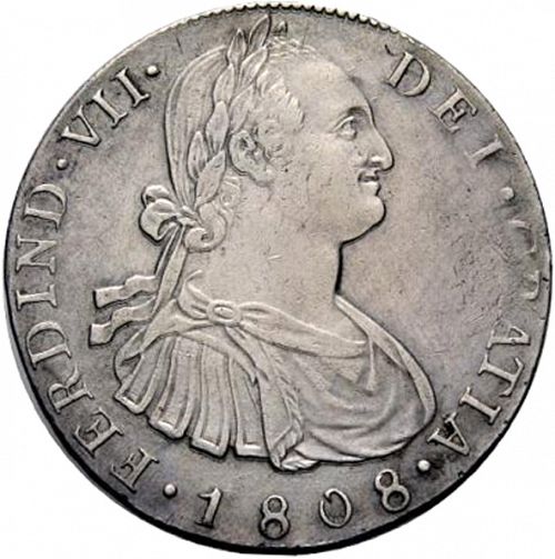 8 Reales Obverse Image minted in SPAIN in 1808M (1808-33  -  FERNANDO VII)  - The Coin Database