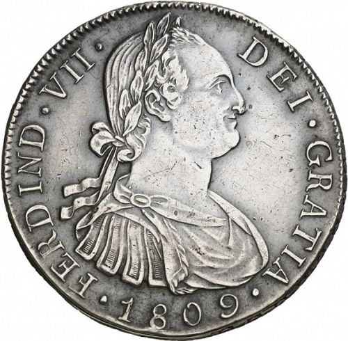 8 Reales Obverse Image minted in SPAIN in 1809M (1808-33  -  FERNANDO VII)  - The Coin Database