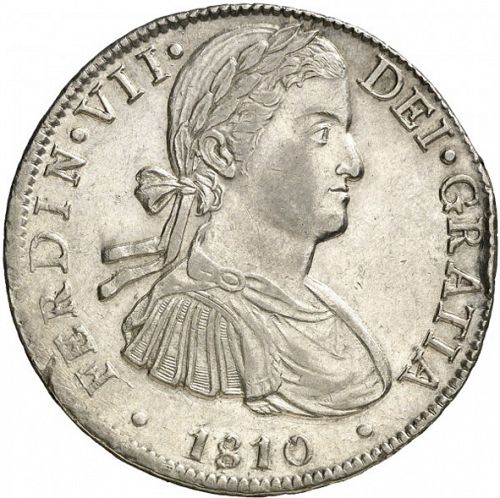 8 Reales Obverse Image minted in SPAIN in 1810HJ (1808-33  -  FERNANDO VII)  - The Coin Database