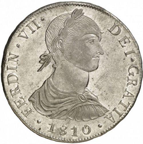 8 Reales Obverse Image minted in SPAIN in 1810JP (1808-33  -  FERNANDO VII)  - The Coin Database