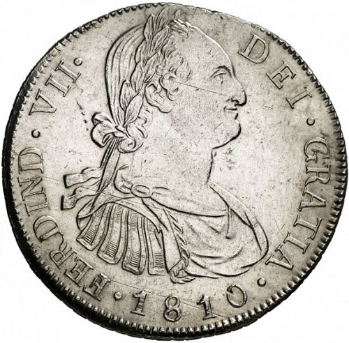8 Reales Obverse Image minted in SPAIN in 1810M (1808-33  -  FERNANDO VII)  - The Coin Database