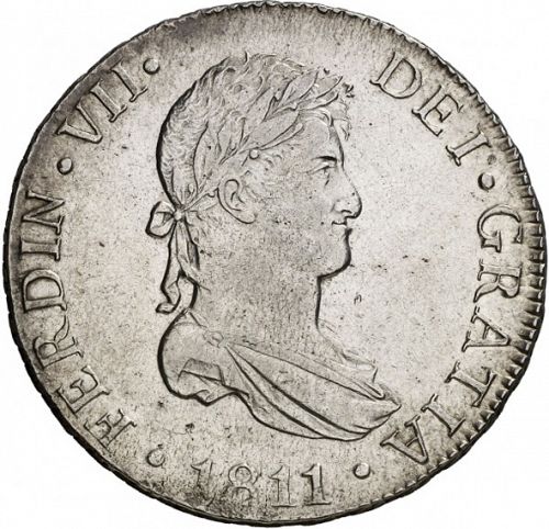 8 Reales Obverse Image minted in SPAIN in 1811CI (1808-33  -  FERNANDO VII)  - The Coin Database