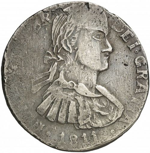 8 Reales Obverse Image minted in SPAIN in 1811 (1808-33  -  FERNANDO VII)  - The Coin Database