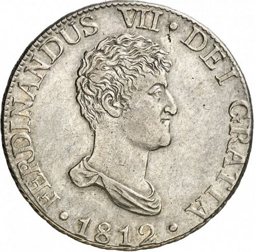 8 Reales Obverse Image minted in SPAIN in 1812IJ (1808-33  -  FERNANDO VII)  - The Coin Database