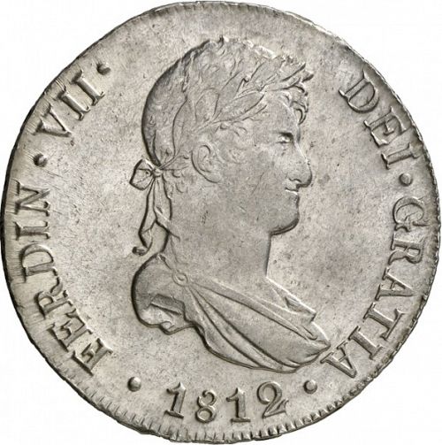 8 Reales Obverse Image minted in SPAIN in 1812JP (1808-33  -  FERNANDO VII)  - The Coin Database