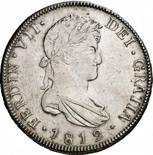 8 Reales Obverse Image minted in SPAIN in 1812M (1808-33  -  FERNANDO VII)  - The Coin Database