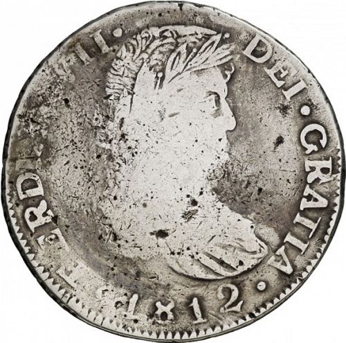 8 Reales Obverse Image minted in SPAIN in 1812RM (1808-33  -  FERNANDO VII)  - The Coin Database