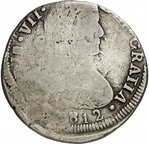 8 Reales Obverse Image minted in SPAIN in 1812RM (1808-33  -  FERNANDO VII)  - The Coin Database