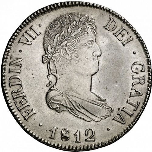 8 Reales Obverse Image minted in SPAIN in 1812SF (1808-33  -  FERNANDO VII)  - The Coin Database