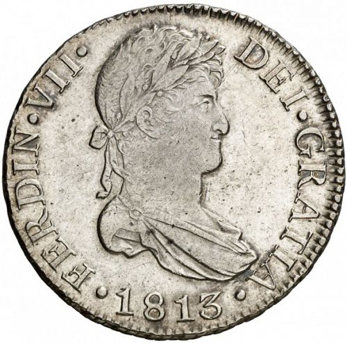 8 Reales Obverse Image minted in SPAIN in 1813CJ (1808-33  -  FERNANDO VII)  - The Coin Database