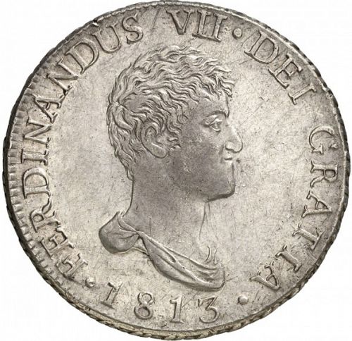 8 Reales Obverse Image minted in SPAIN in 1813GJ (1808-33  -  FERNANDO VII)  - The Coin Database