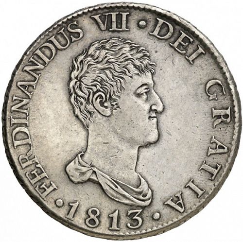 8 Reales Obverse Image minted in SPAIN in 1813IG (1808-33  -  FERNANDO VII)  - The Coin Database