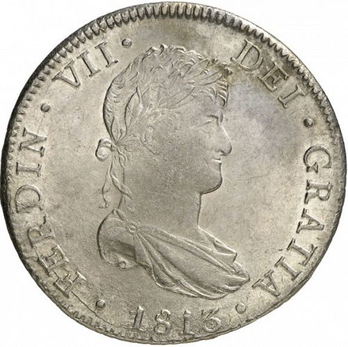 8 Reales Obverse Image minted in SPAIN in 1813JJ (1808-33  -  FERNANDO VII)  - The Coin Database