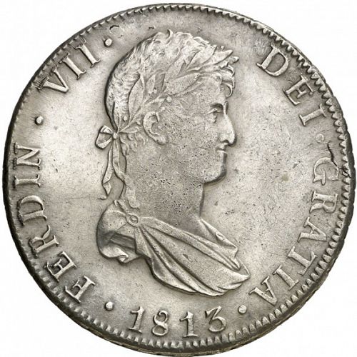 8 Reales Obverse Image minted in SPAIN in 1813PJ (1808-33  -  FERNANDO VII)  - The Coin Database