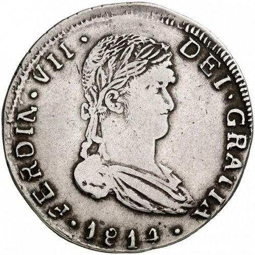 8 Reales Obverse Image minted in SPAIN in 1814MR (1808-33  -  FERNANDO VII)  - The Coin Database