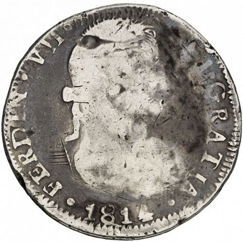 8 Reales Obverse Image minted in SPAIN in 1814MZ (1808-33  -  FERNANDO VII)  - The Coin Database