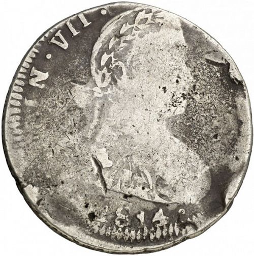 8 Reales Obverse Image minted in SPAIN in 1814MZ (1808-33  -  FERNANDO VII)  - The Coin Database