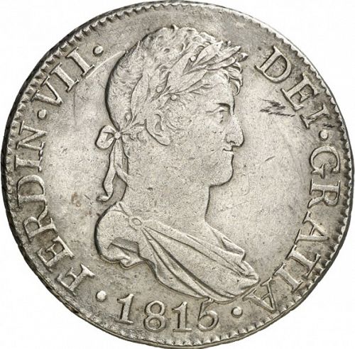 8 Reales Obverse Image minted in SPAIN in 1815CJ (1808-33  -  FERNANDO VII)  - The Coin Database