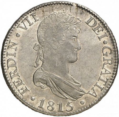 8 Reales Obverse Image minted in SPAIN in 1815GJ (1808-33  -  FERNANDO VII)  - The Coin Database