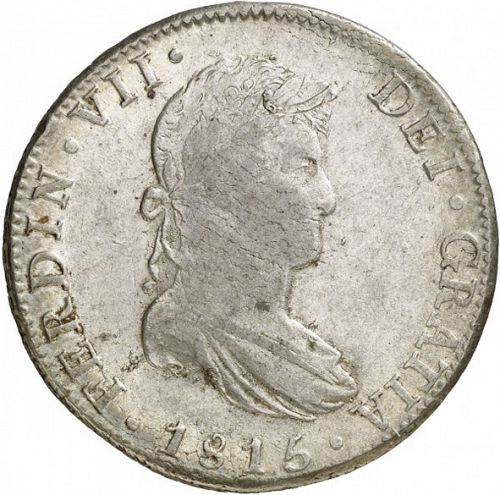 8 Reales Obverse Image minted in SPAIN in 1815JJ (1808-33  -  FERNANDO VII)  - The Coin Database