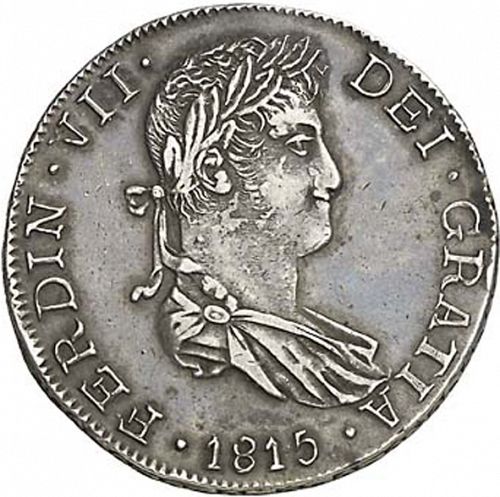 8 Reales Obverse Image minted in SPAIN in 1815MR (1808-33  -  FERNANDO VII)  - The Coin Database