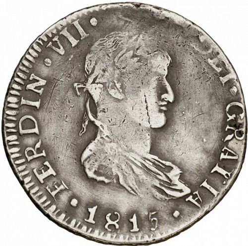8 Reales Obverse Image minted in SPAIN in 1815MZ (1808-33  -  FERNANDO VII)  - The Coin Database