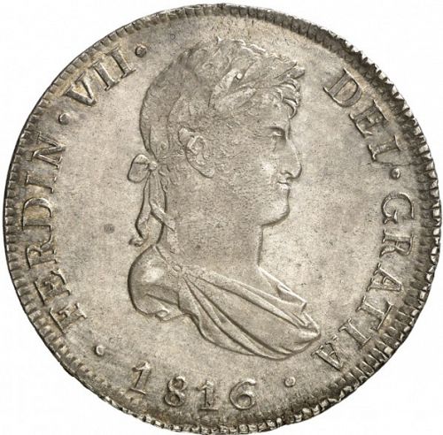 8 Reales Obverse Image minted in SPAIN in 1816JP (1808-33  -  FERNANDO VII)  - The Coin Database