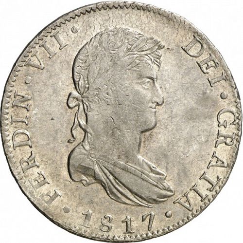 8 Reales Obverse Image minted in SPAIN in 1817JJ (1808-33  -  FERNANDO VII)  - The Coin Database