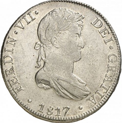 8 Reales Obverse Image minted in SPAIN in 1817JP (1808-33  -  FERNANDO VII)  - The Coin Database