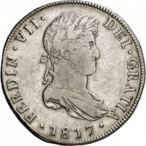 8 Reales Obverse Image minted in SPAIN in 1817M (1808-33  -  FERNANDO VII)  - The Coin Database