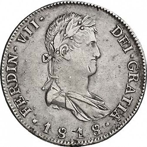 8 Reales Obverse Image minted in SPAIN in 1818FS (1808-33  -  FERNANDO VII)  - The Coin Database
