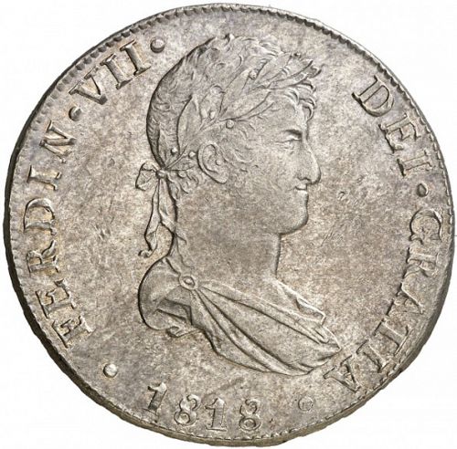 8 Reales Obverse Image minted in SPAIN in 1818JP (1808-33  -  FERNANDO VII)  - The Coin Database
