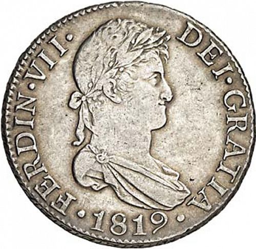 8 Reales Obverse Image minted in SPAIN in 1819CJ (1808-33  -  FERNANDO VII)  - The Coin Database