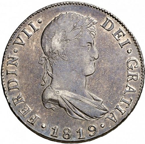 8 Reales Obverse Image minted in SPAIN in 1819M (1808-33  -  FERNANDO VII)  - The Coin Database