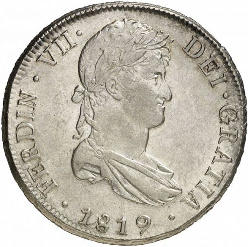 8 Reales Obverse Image minted in SPAIN in 1819PJ (1808-33  -  FERNANDO VII)  - The Coin Database