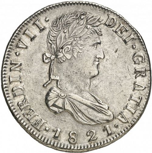 8 Reales Obverse Image minted in SPAIN in 1821AZ (1808-33  -  FERNANDO VII)  - The Coin Database
