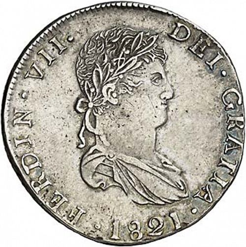 8 Reales Obverse Image minted in SPAIN in 1821CG (1808-33  -  FERNANDO VII)  - The Coin Database