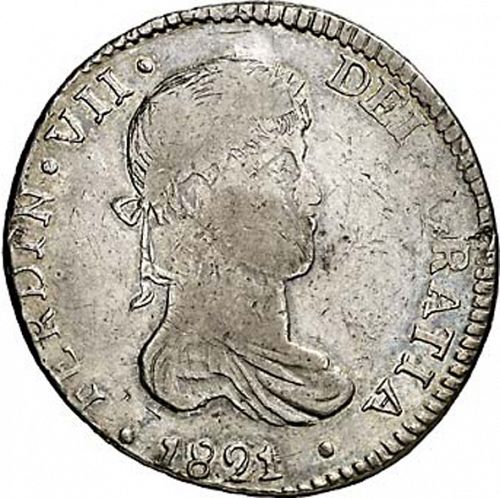 8 Reales Obverse Image minted in SPAIN in 1821CG (1808-33  -  FERNANDO VII)  - The Coin Database