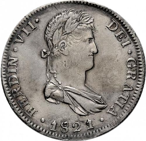 8 Reales Obverse Image minted in SPAIN in 1821FS (1808-33  -  FERNANDO VII)  - The Coin Database