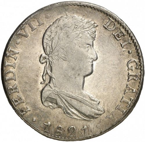 8 Reales Obverse Image minted in SPAIN in 1821JJ (1808-33  -  FERNANDO VII)  - The Coin Database
